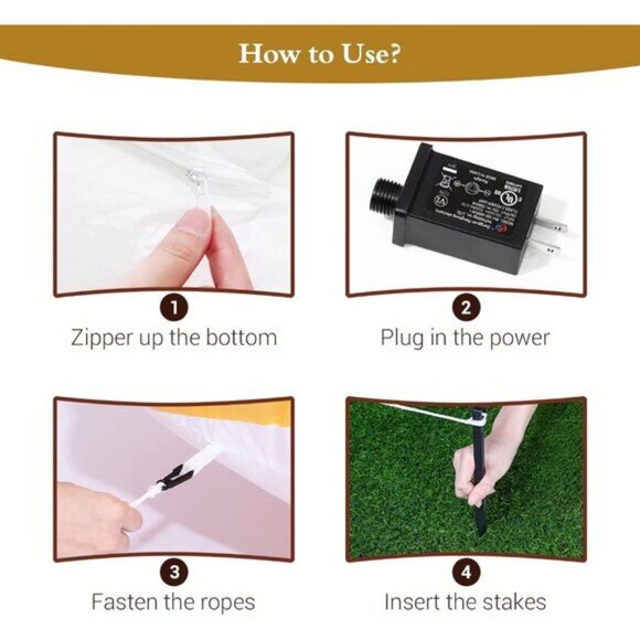 ⚡10.8 FT Christmas Inflatables Santa Reindeer Light Yard Outdoor Decorations - Picture 8 of 9